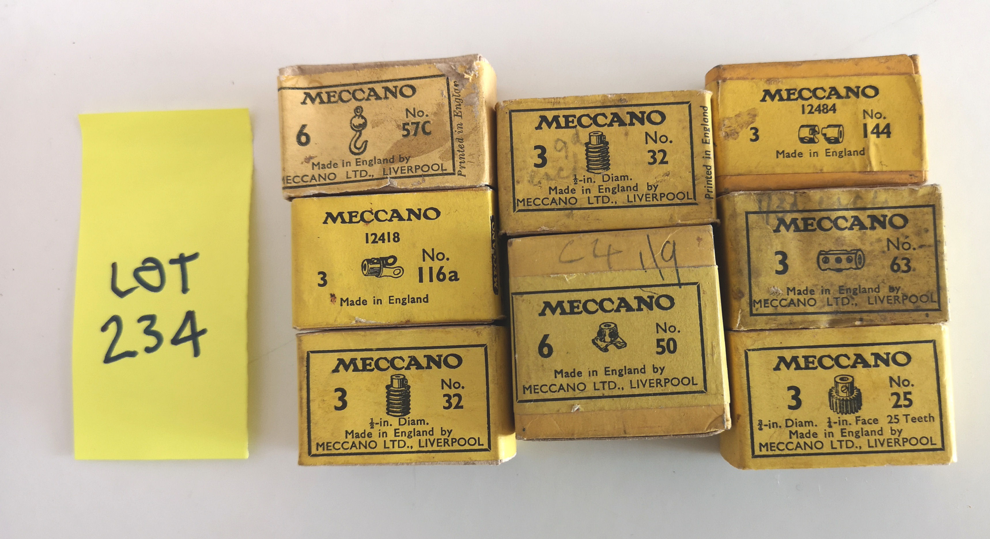 LOT 234 - Eight Sealed Brassware in yellow boxes