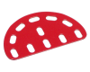 (214d)  Semi-Circular Plate, 5h x 3h, Peripheral Slots, RED