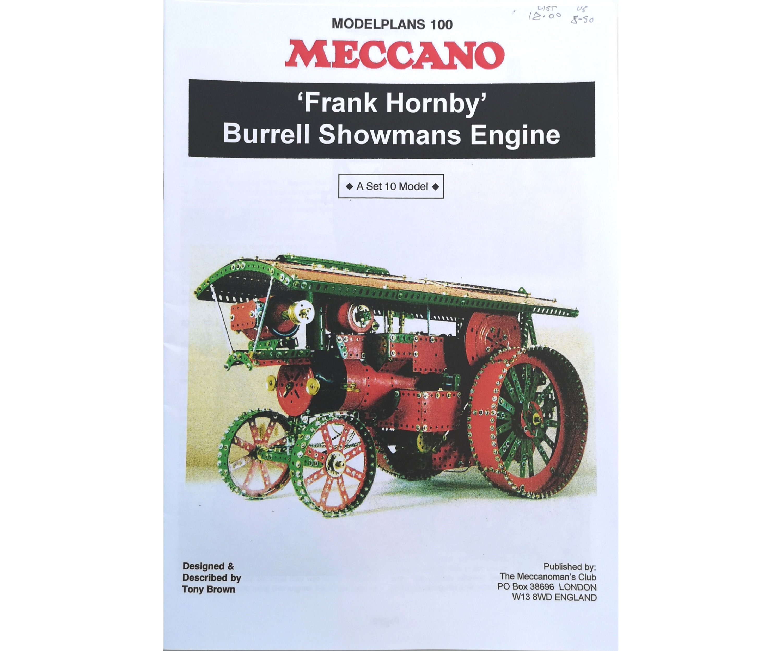 LOT 0172 - MODEL PLAN 100 FRANK HORNBY BURRELL SHOWMANS ENGINE