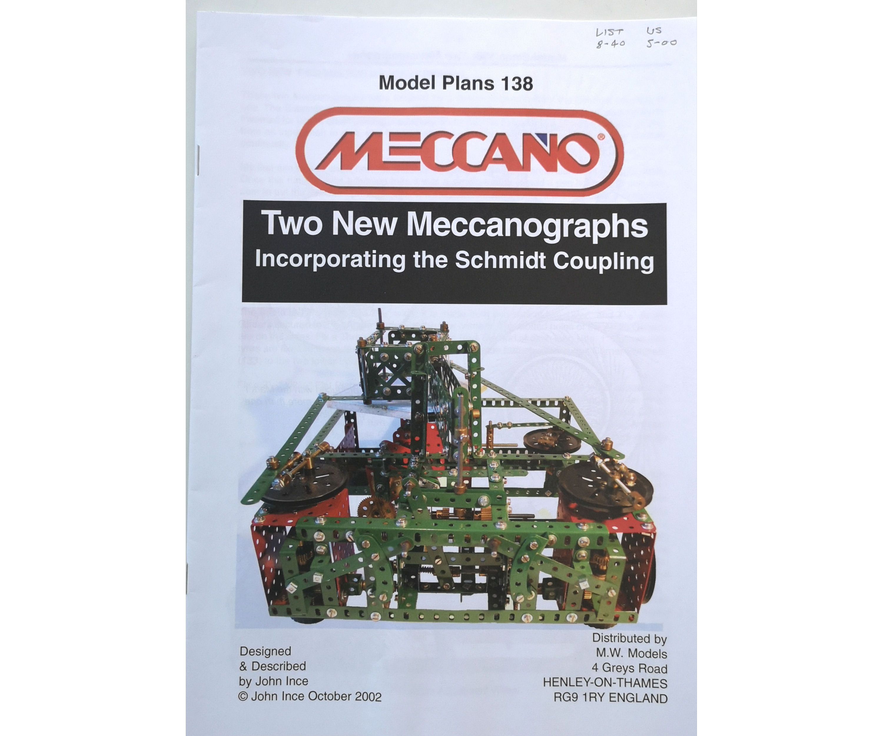 LOT 0176 - MODEL PLAN 138, 2 NEW MECCANOGRAPHS