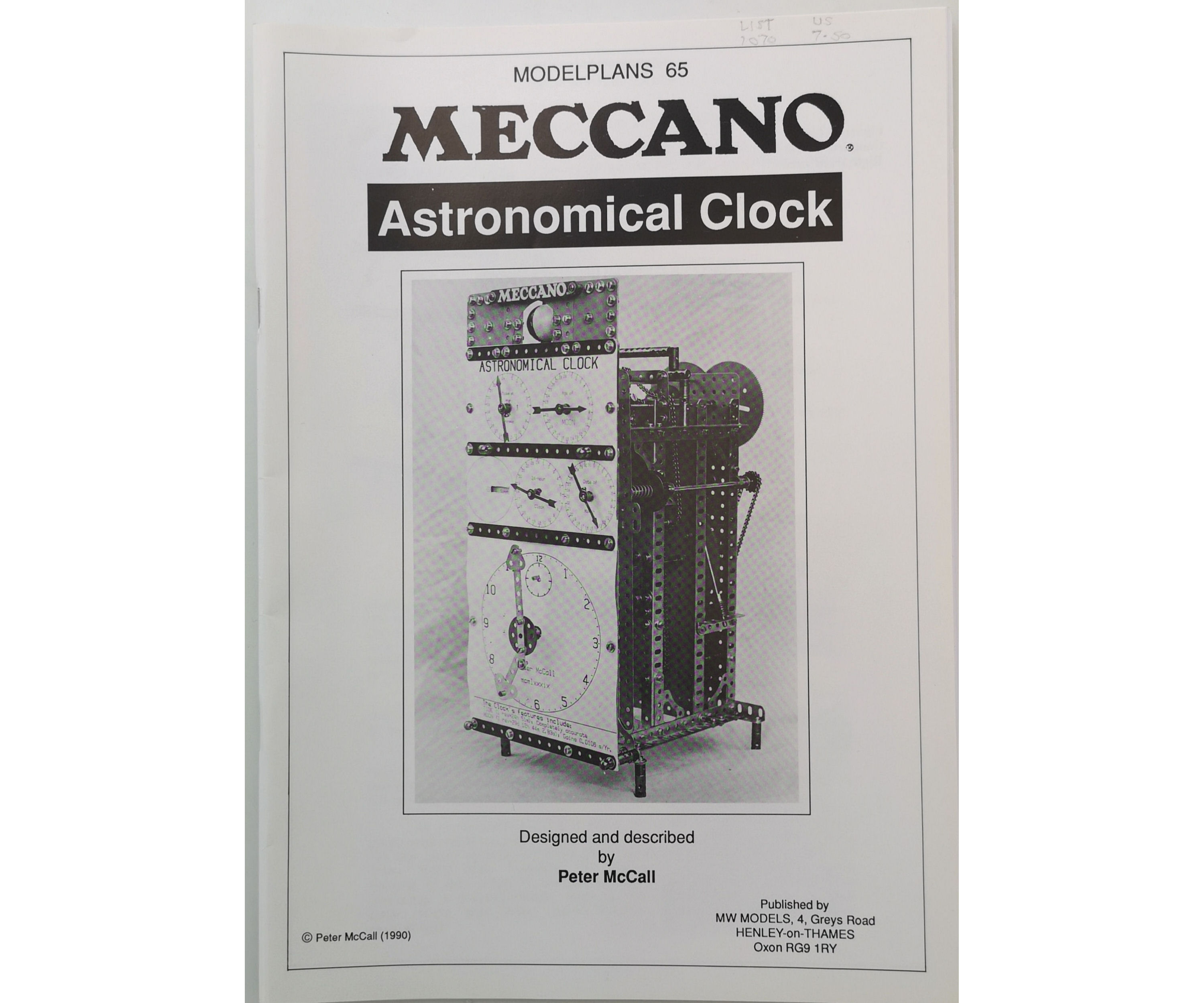 LOT 0208 - MODEL PLAN 65, ASTRONOMICAL  CLOCK