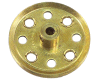 (21) Pulley 1-1/2" Dia Bossed, BRASS PLATED STEEL