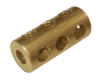 (63z) Coupling, 3 Hole,  Drilled/Tapped Holes in Line, brass