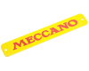 (NPM) Medium Metal Mecc. Nameplate, Orig. 6-1/2"  x 1", Cream on Red.